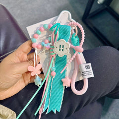 Wholesale Summer Cute Design Bag Ribbon Keychain Charms