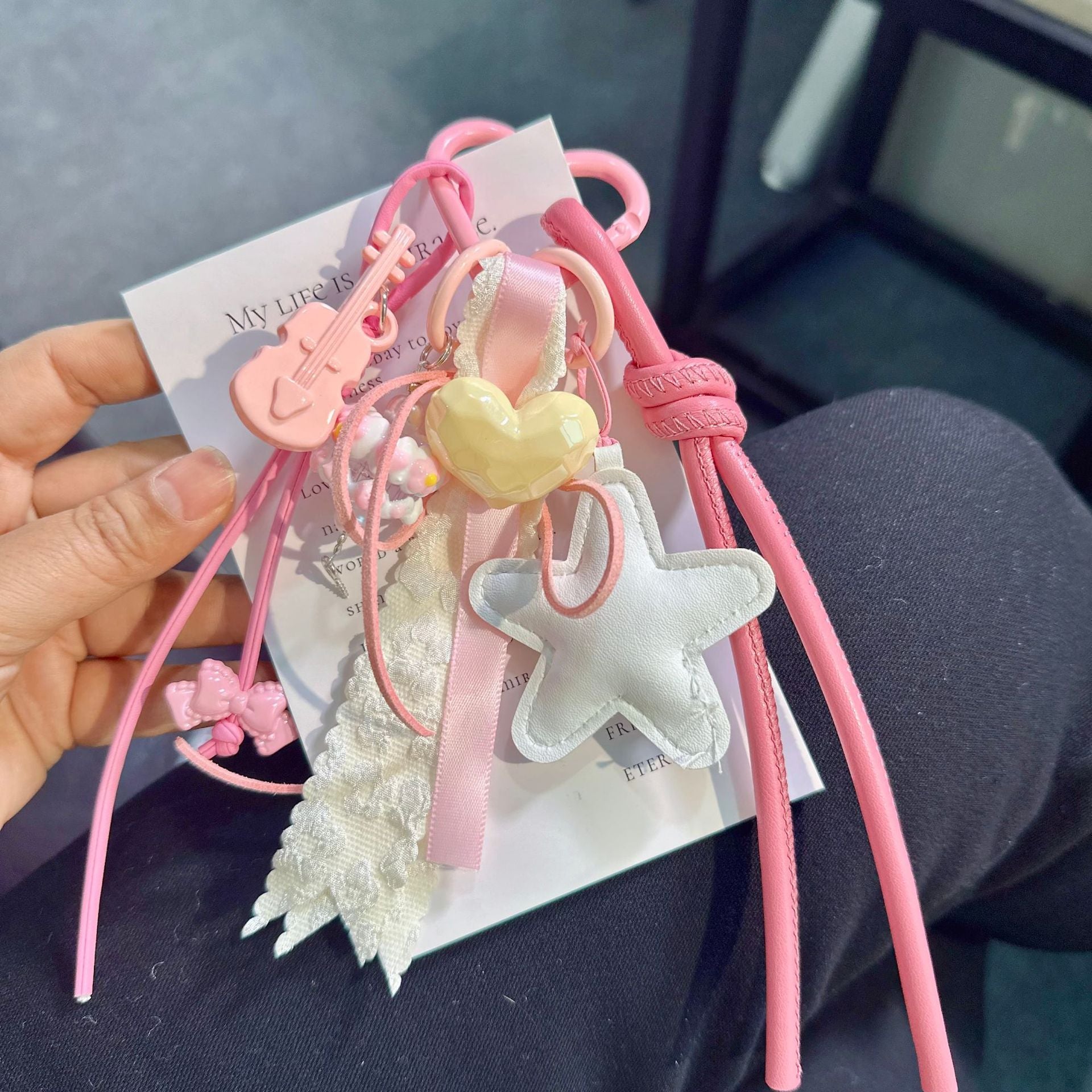 Wholesale Summer Cute Design Bag Ribbon Keychain Charms