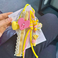 Wholesale Summer Cute Design Bag Ribbon Keychain Charms
